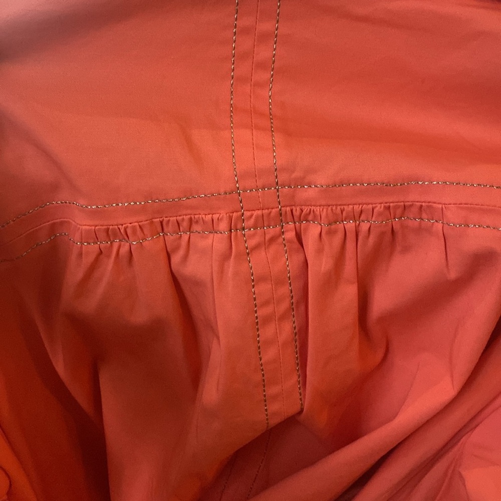 Vintage Orange Trench Coat Sherry Cassin Belted Utility Jacket Womens Size L - Picture 10 of 15